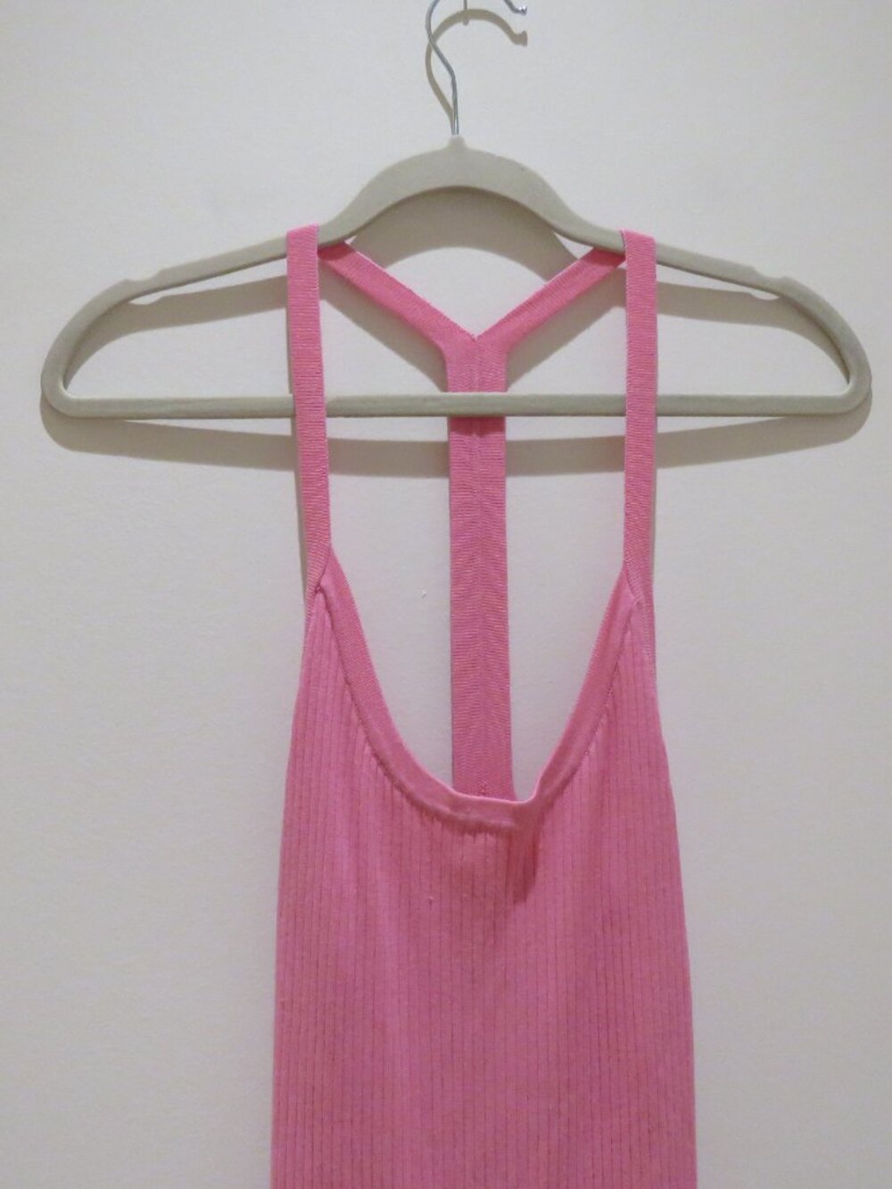 MESHKI Yasamin Ribbed Knit Maxi Dress in Pink Medium Bodycon Coquette Balletcore - Picture 4 of 15